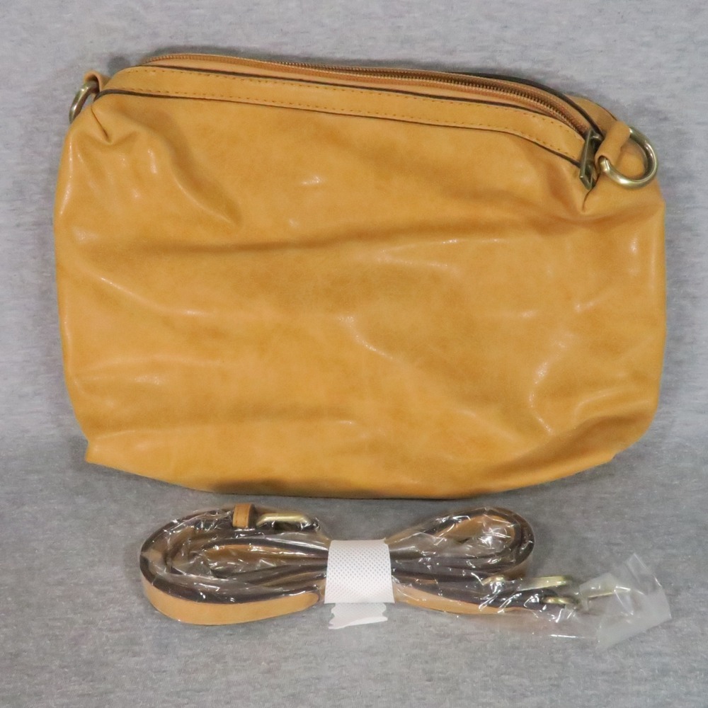 Joy Susan Vegan Leather Crossbody Bag Brown Mustard Yellow Clutch Pouch Lot of 2 - Picture 2 of 16
